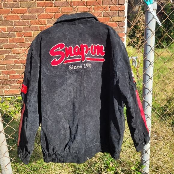 Snap On Tools 2008 Special Edition Choco Black Suede Zip Jacket Men's 2XL READ - Picture 3 of 15